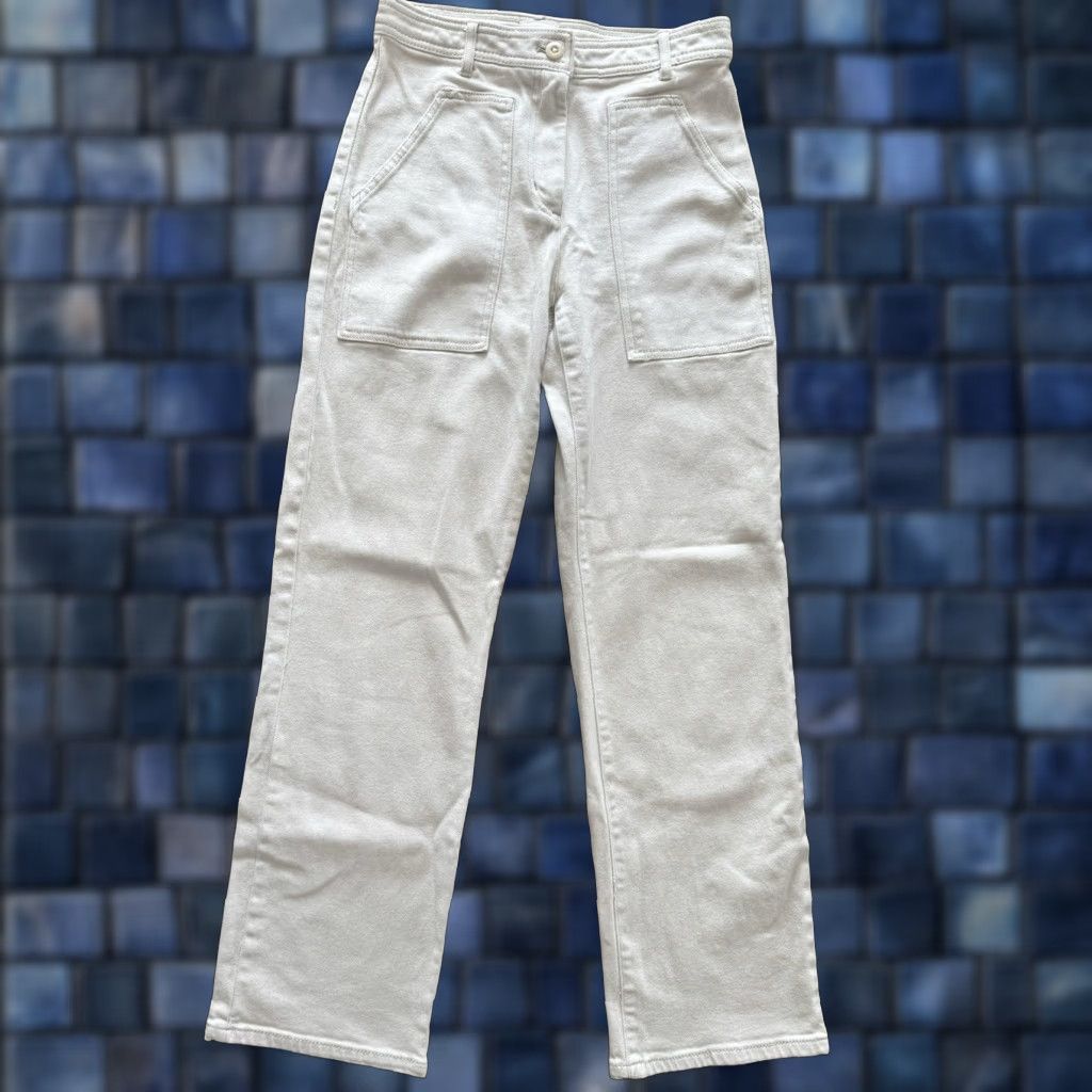Aritzia Aritzia Wilfred Free Ivory Straight Leg Modern Utility Pants Womens 0 Kant City 90s Hip Hop Grunge Punk Hipster School Casual Travel Size 25" / US 0 / IT 36 - 1 Thumbnail