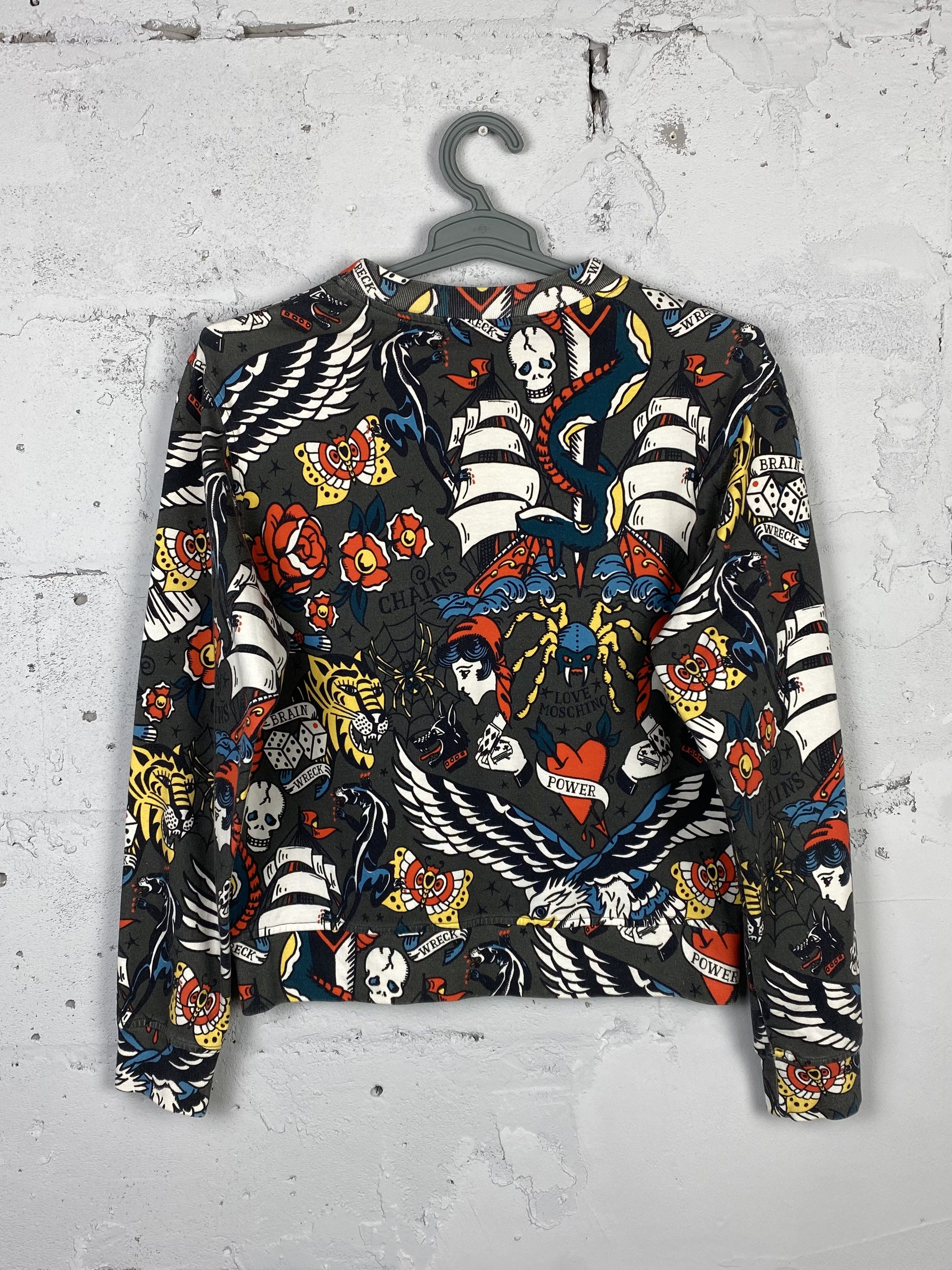 Moschino × Vintage Moschino Tattoo Crewneck Sweatshirt Size S / US 4 / IT 40 - 8 Thumbnail