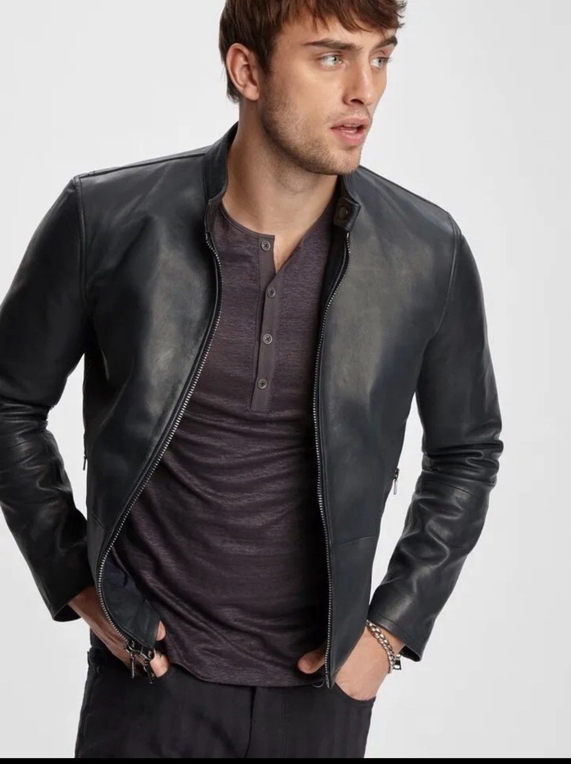 John Varvatos Zip Front Biker Jacket. 52 Size US L / EU 52-54 / 3 - 2 Thumbnail
