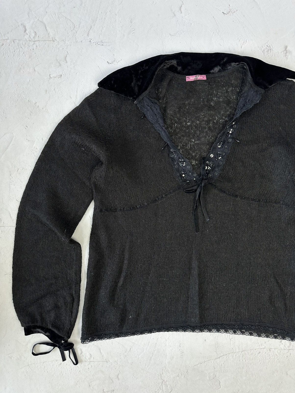 Beauty Beast × If Six Was Nine × Vintage Vintage Black Mohair Sweater Size M / US 6-8 / IT 42-44 - 2 Thumbnail