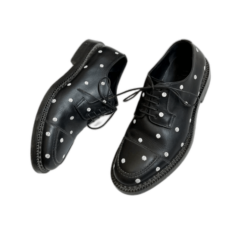 Dior Polka Dot Leather Shoes-2506 Shoes in Black, Men's (Size 7.5)