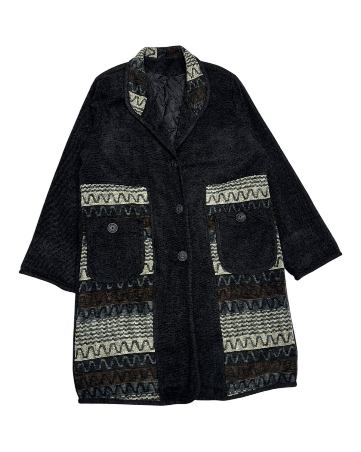 Native Vintage Tribal Pattern Wool-Blend Overcoat Boho Southwestern Size US M / EU 48-50 / 2 - 11 Thumbnail
