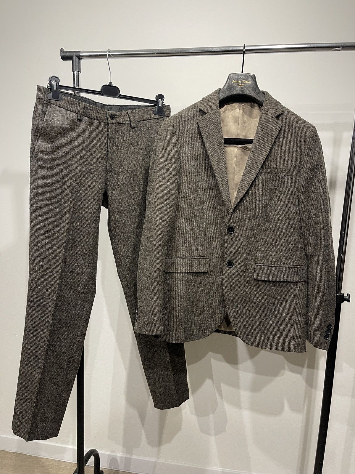 Jack & Jones Jack Jones Men's Classic Wool Suit Beige blazer jacket Size 38R - 1 Thumbnail