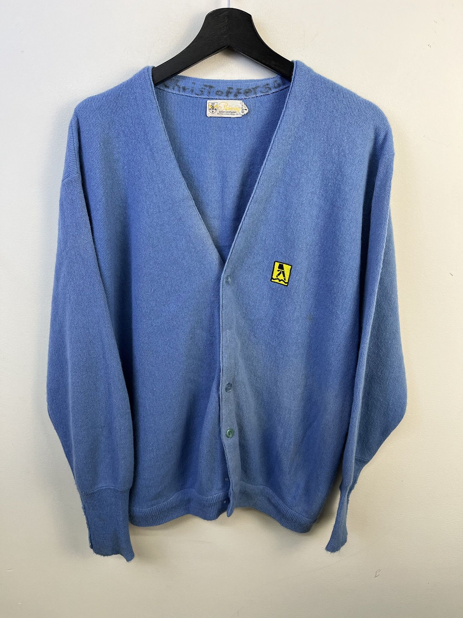 Other Vintage Knit Sweater 1990s Thick Knit Blue Finger Walk Knit Cardigan Size L Size US L / EU 52-54 / 3 - 1 Thumbnail