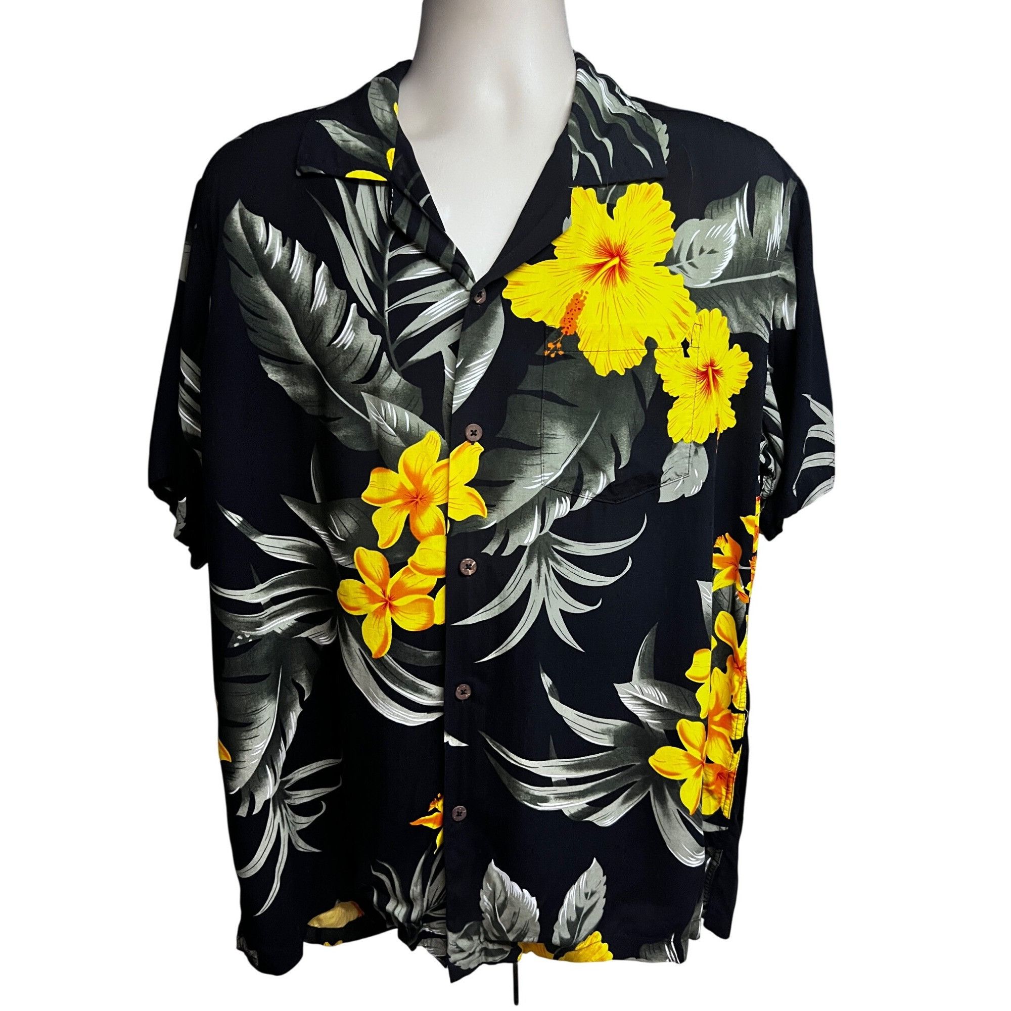 Vintage Favant Mens Vintage Floral Black Hawaiian Aloha Button Up Sh Size US L / EU 52-54 / 3 - 1 Thumbnail