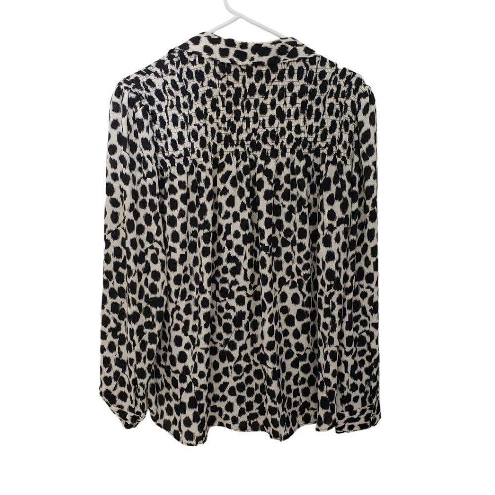 Designer CT198a Ladies Rose + Olive Animal Print Button Down Shirt M Size M / US 6-8 / IT 42-44 - 2 Thumbnail