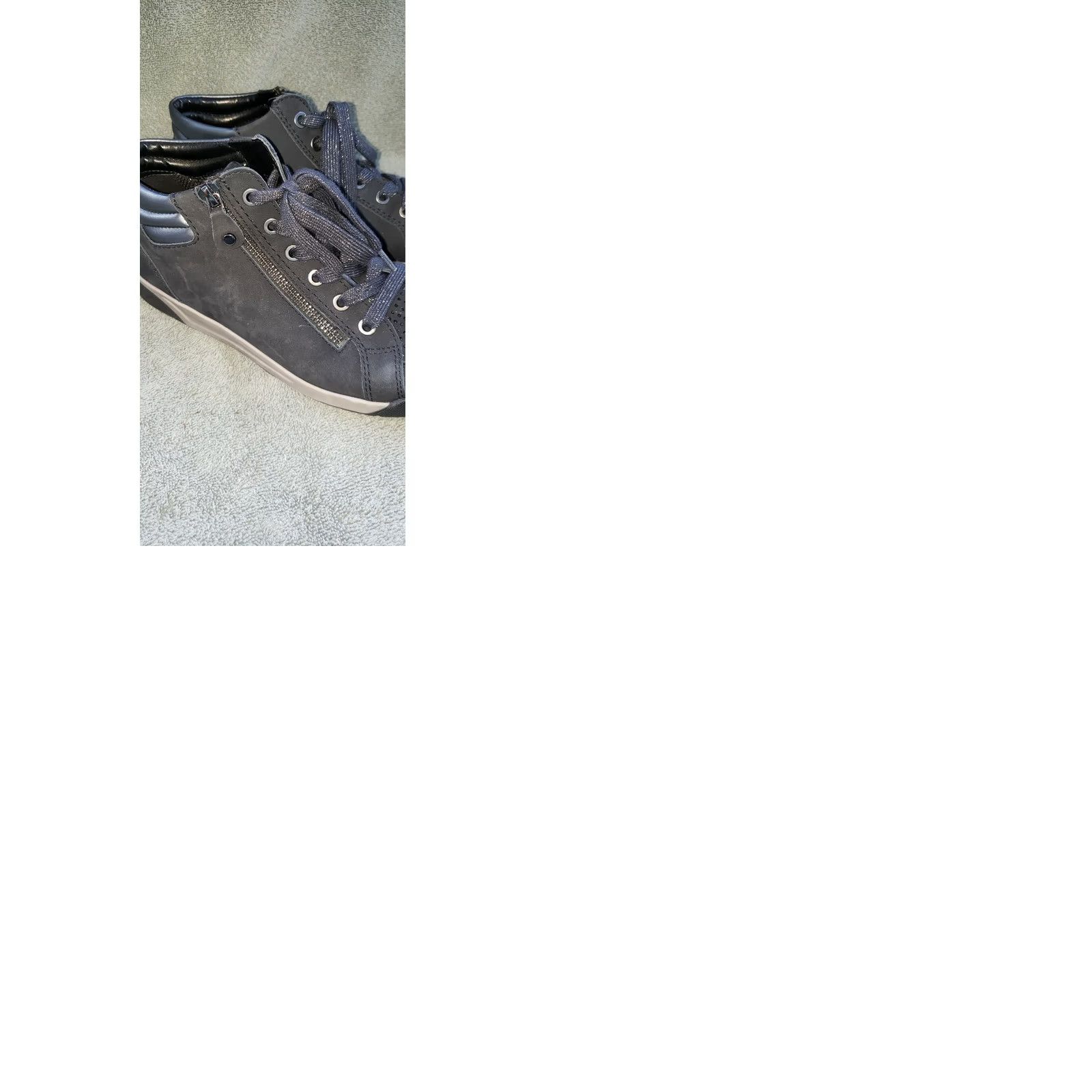 Vintage Medicus Dora Women's High Top Sneaker Black 5.5M Beaded Toe Zipper Leather Suede Knit Lace & Zipper Shoes Size S / US 4 / IT 40 - 9 Thumbnail
