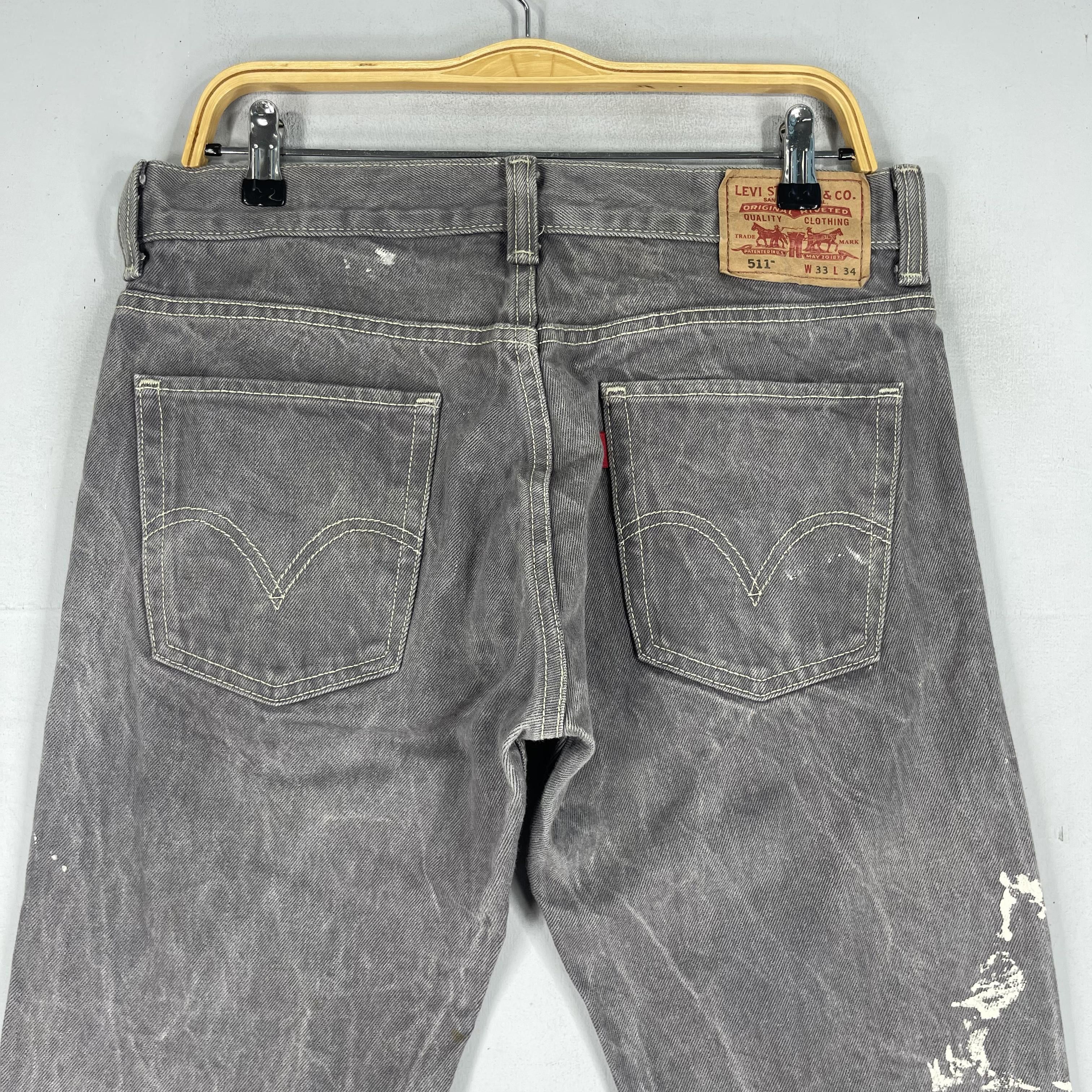 Levi's × Vintage Size 32 Levis 511 Paint Splatter Distressed Slim Fit Jeans Size US 32 / EU 48 - 9 Thumbnail