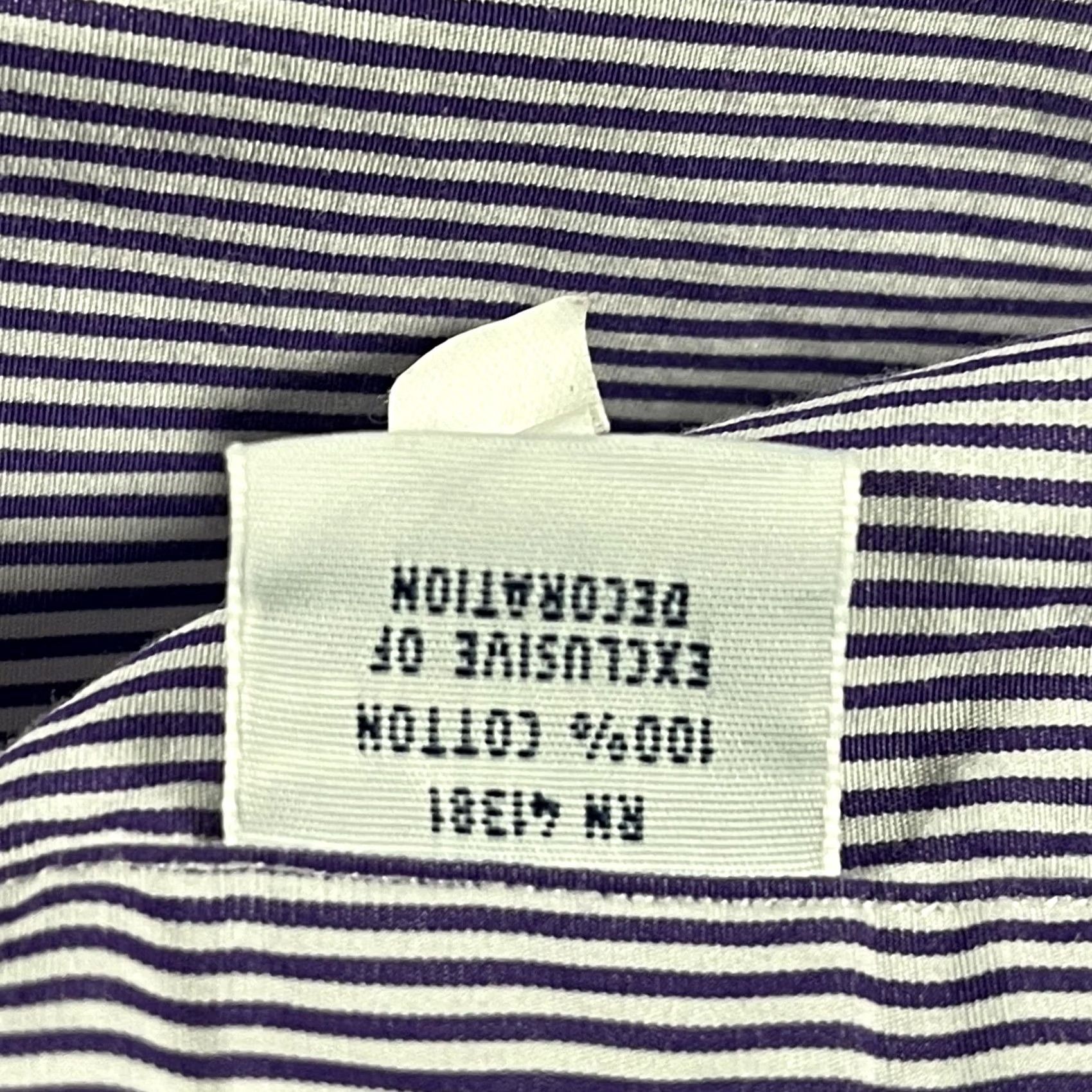 Ralph Lauren Ralph Lauren Shirt Mens XL Purple White Striped Button-Down Oxford Size US XL / EU 56 / 4 - 6 Thumbnail