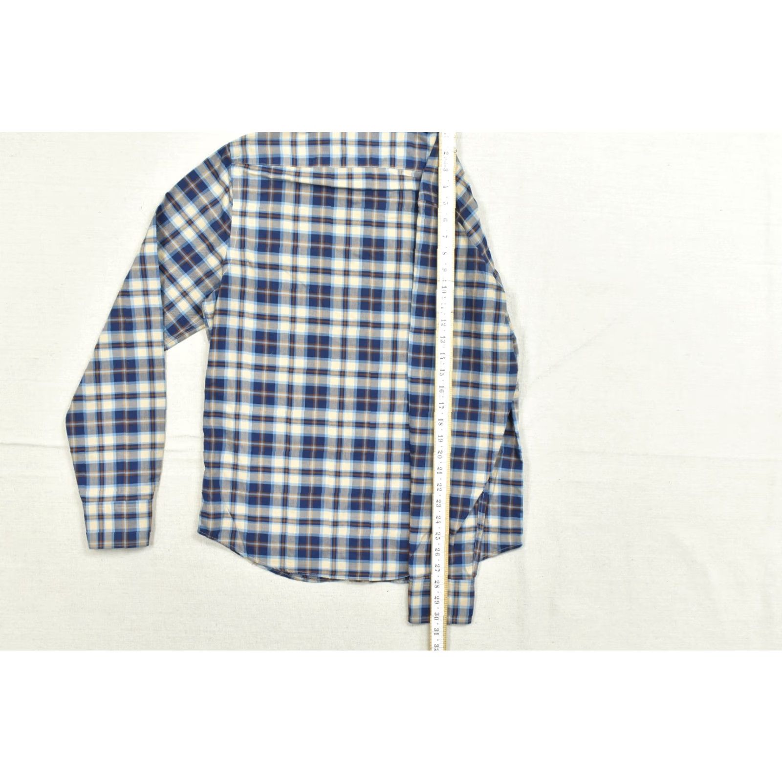 UNTUCKit UNTUCKit Medium Slim Fit Button Down Shirt Blue Tan Plaid Cotton Long Sleeve Wri Size US M / EU 48-50 / 2 - 5 Thumbnail