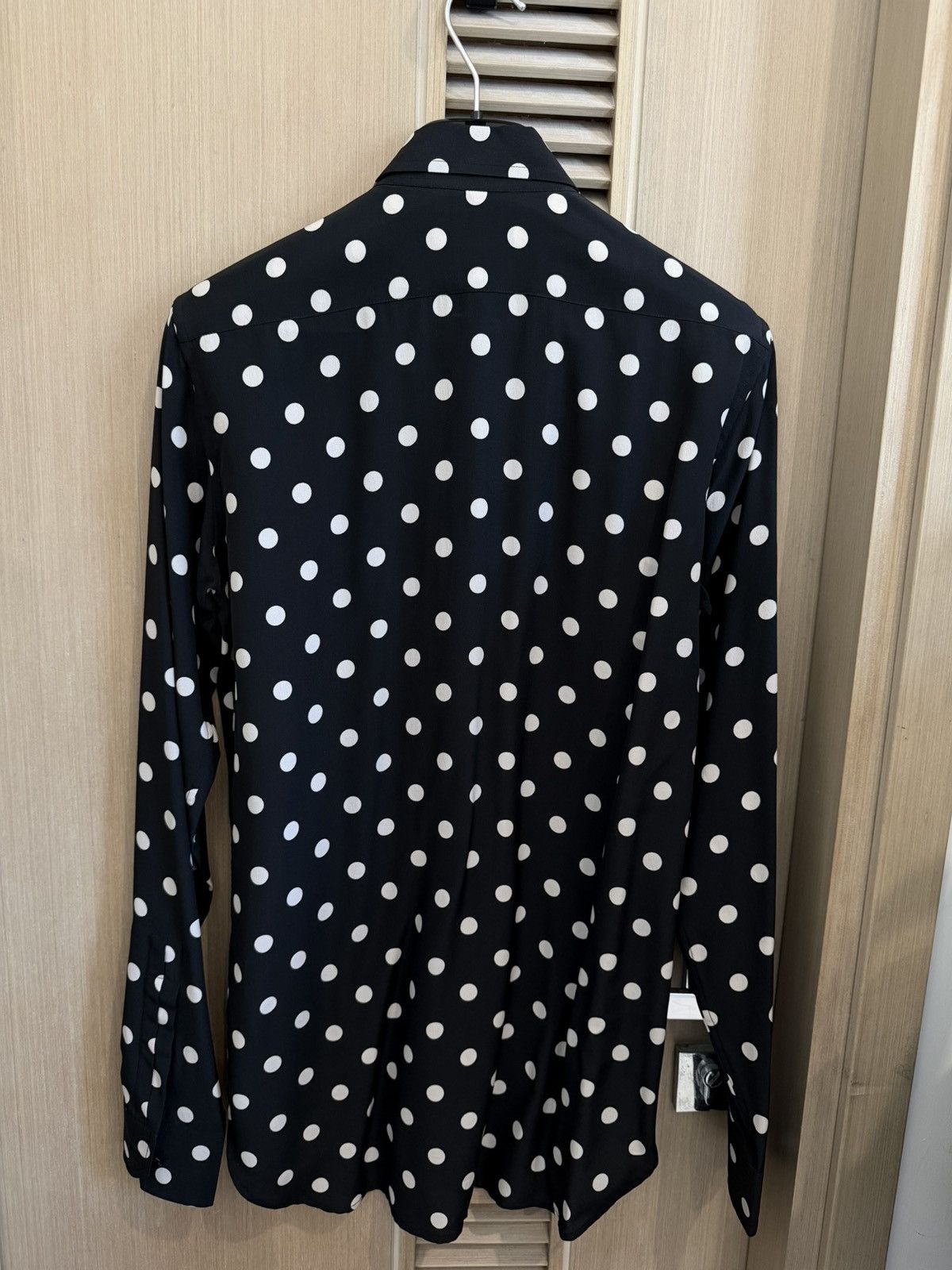 Saint Laurent Paris Saint Laurent FW15 Polka Dot Crepe de Chine Silk Shirt Size US XS / EU 42 / 0 - 3 Thumbnail