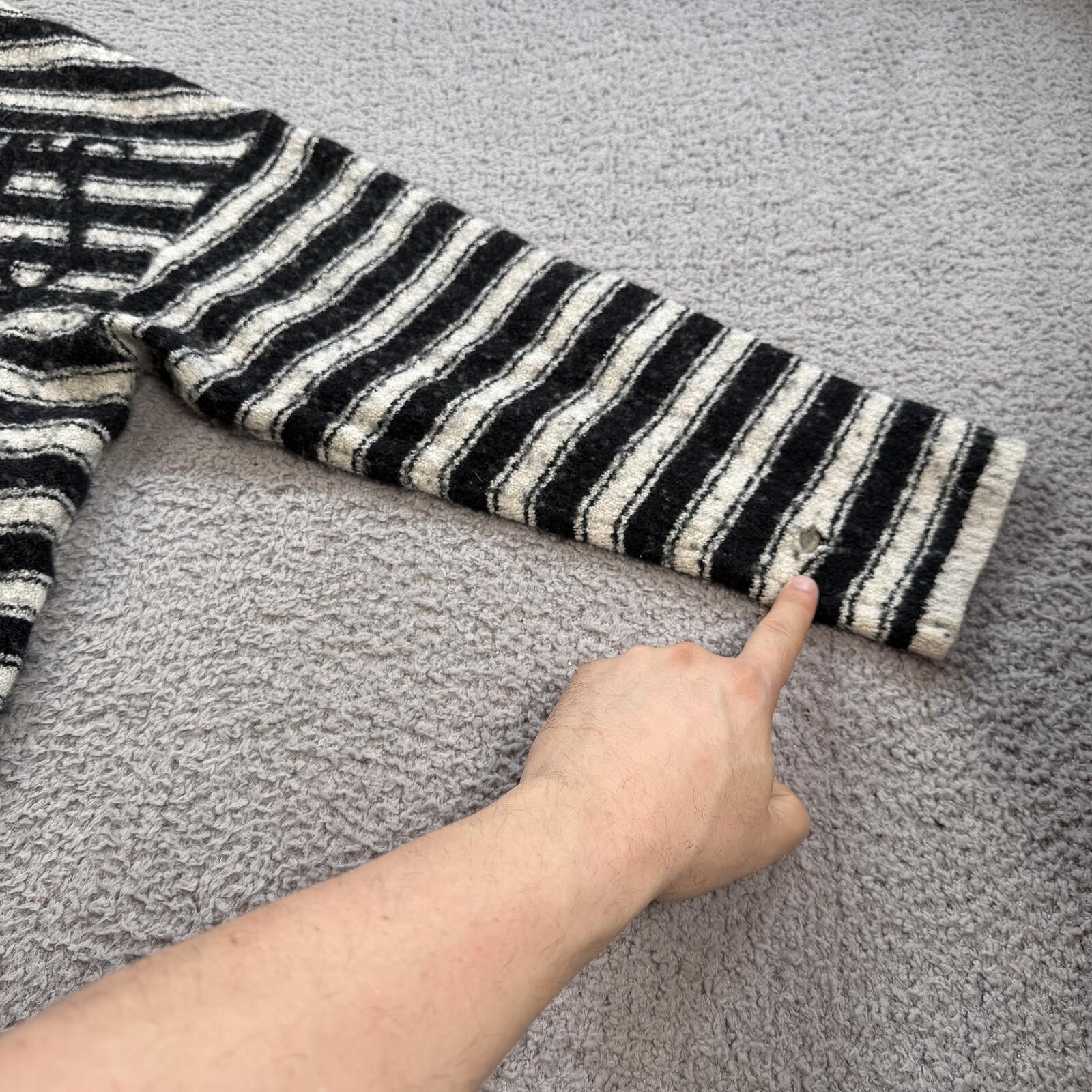 Allsaints AllSaints Womens Oversized Striped Wool Blend Sweater XS Size XS / US 0-2 / IT 36-38 - 7 Thumbnail