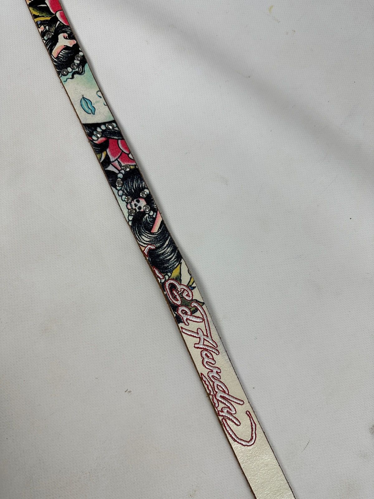 Christian Audigier Vintage Ed Hardy Rhinestones Leather Belt Size ONE SIZE - 7 Thumbnail