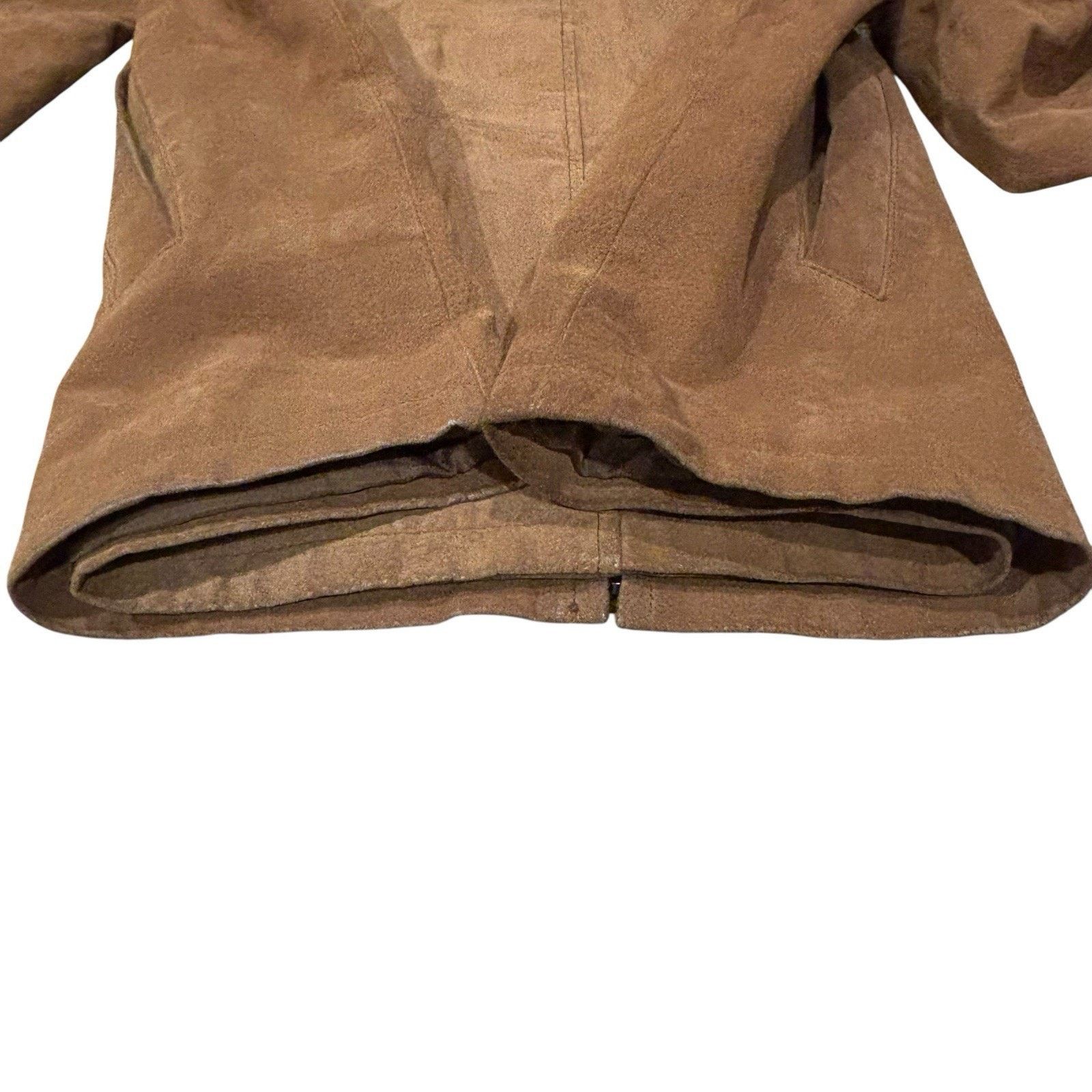 Other Vintage 80s Suede Bomber Jacket Tan Measures XL [Tagged L] Size US XL / EU 56 / 4 - 7 Thumbnail