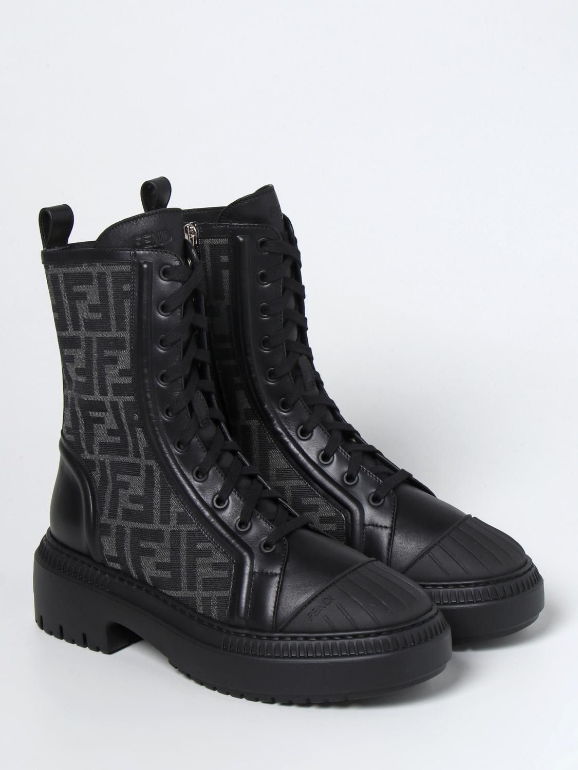 Fendi o1s1wg110226 Domino Boots in Black/Gray Size US 6 / IT 36 - 4 Thumbnail