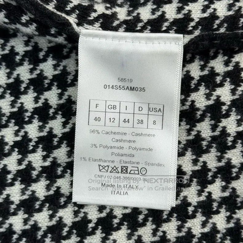 Dior Dior Black and white checkered classic logo cashmere sweat Size S / US 4 / IT 40 - 6 Thumbnail