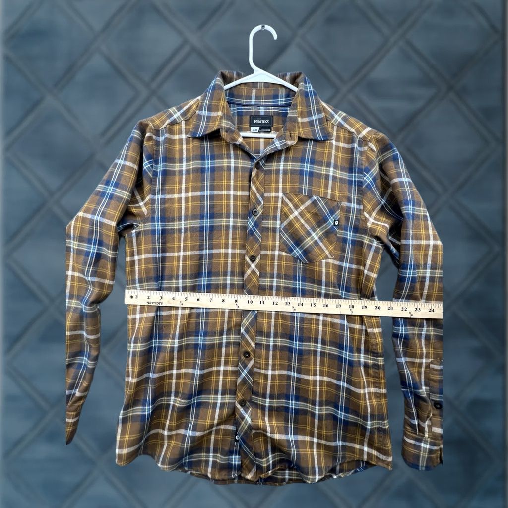 Marmot Marmot Button-Up Shirt Plaid Flannel Brown Tan Orange Men’s Medium Size M Chest 46 Outdoor Casual Travel Pocketed Regular Fit Size US M / EU 48-50 / 2 - 1 Thumbnail