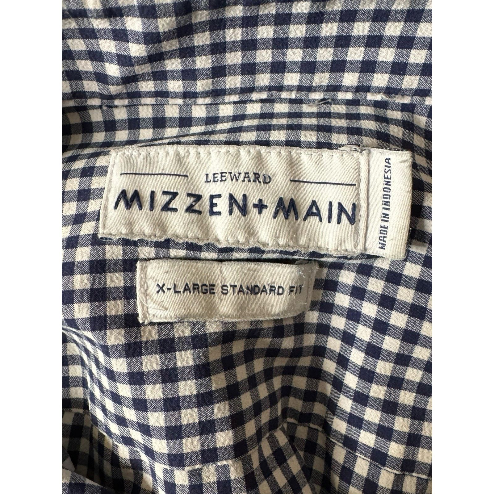 Mizzen+Main Mizzen + Main Leeward Navy Blue Gingham Button Down Shirt Size US XL / EU 56 / 4 - 7 Thumbnail