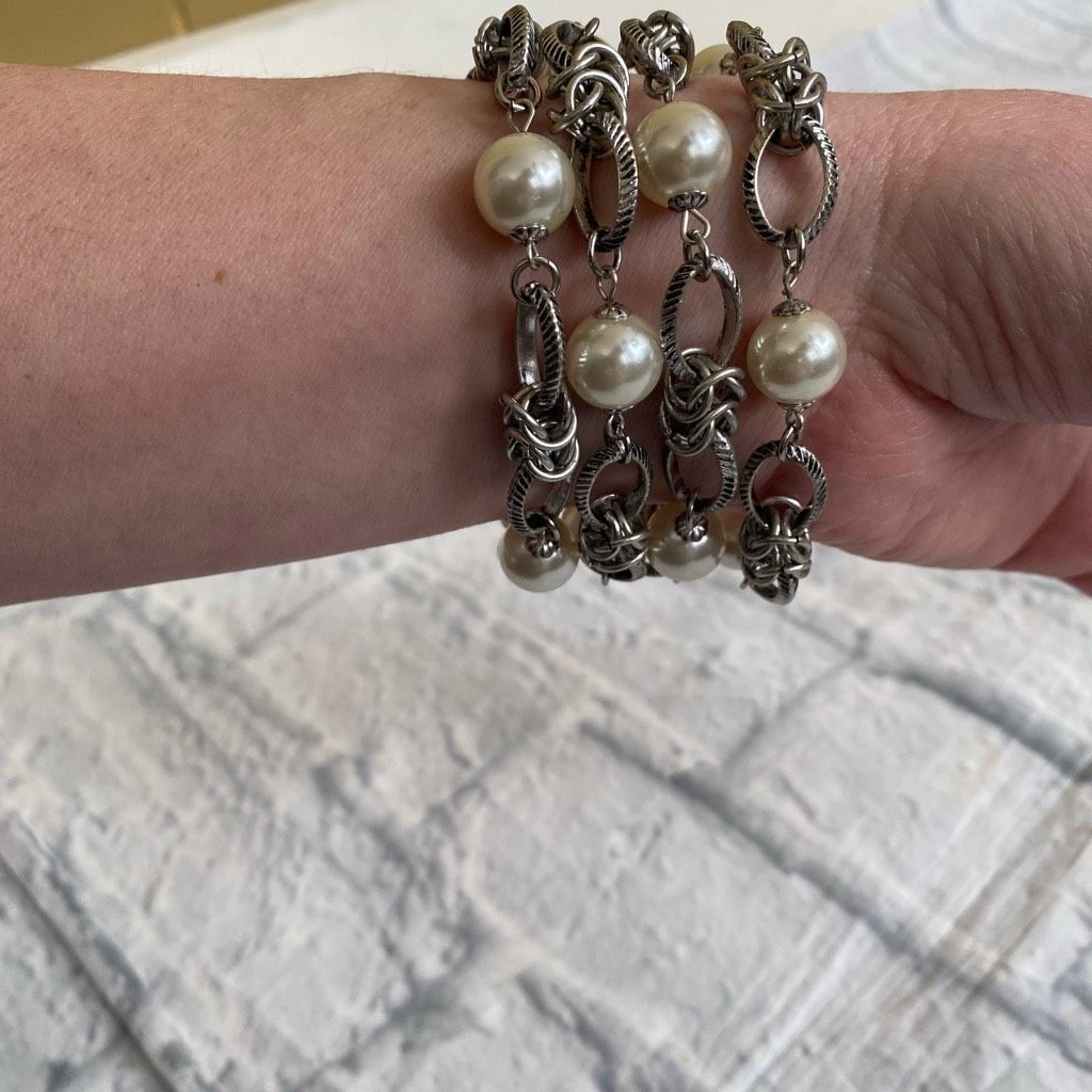 Other Costume jewelry 3 metal loop strand and faux pearl bracelet Size ONE SIZE - 7 Thumbnail