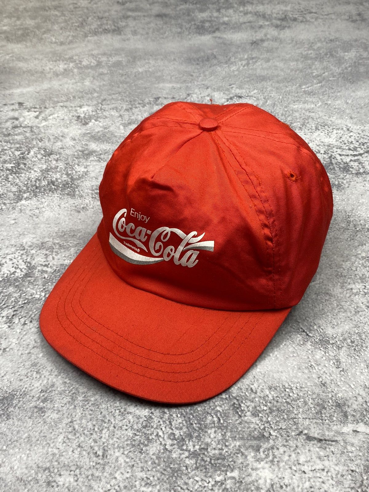 Coca Cola × Vintage Vintage 90s Coca Cola Enjoy Hype Drill Cap Hats Size ONE SIZE - 3 Thumbnail