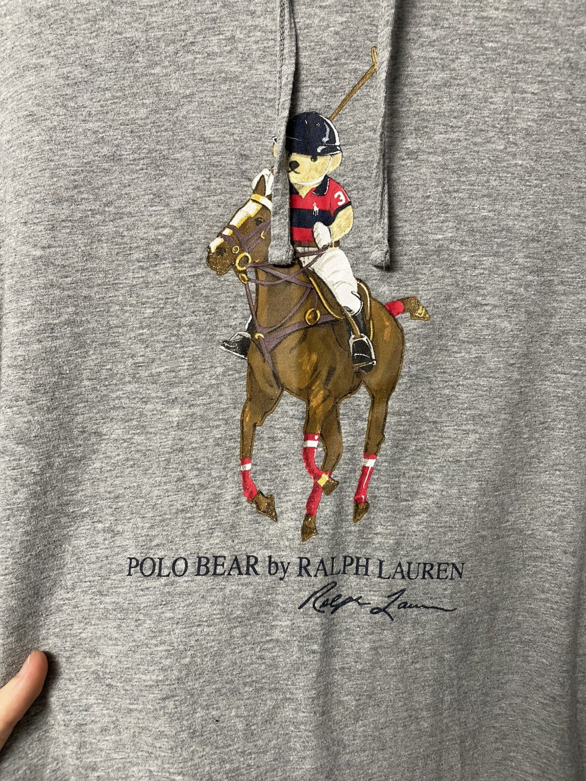 Polo Ralph Lauren Polo Ralph Lauren Polo Bear Logo Hoodie Long Sleeve Tee Grey Size US XS / EU 42 / 0 - 6 Thumbnail