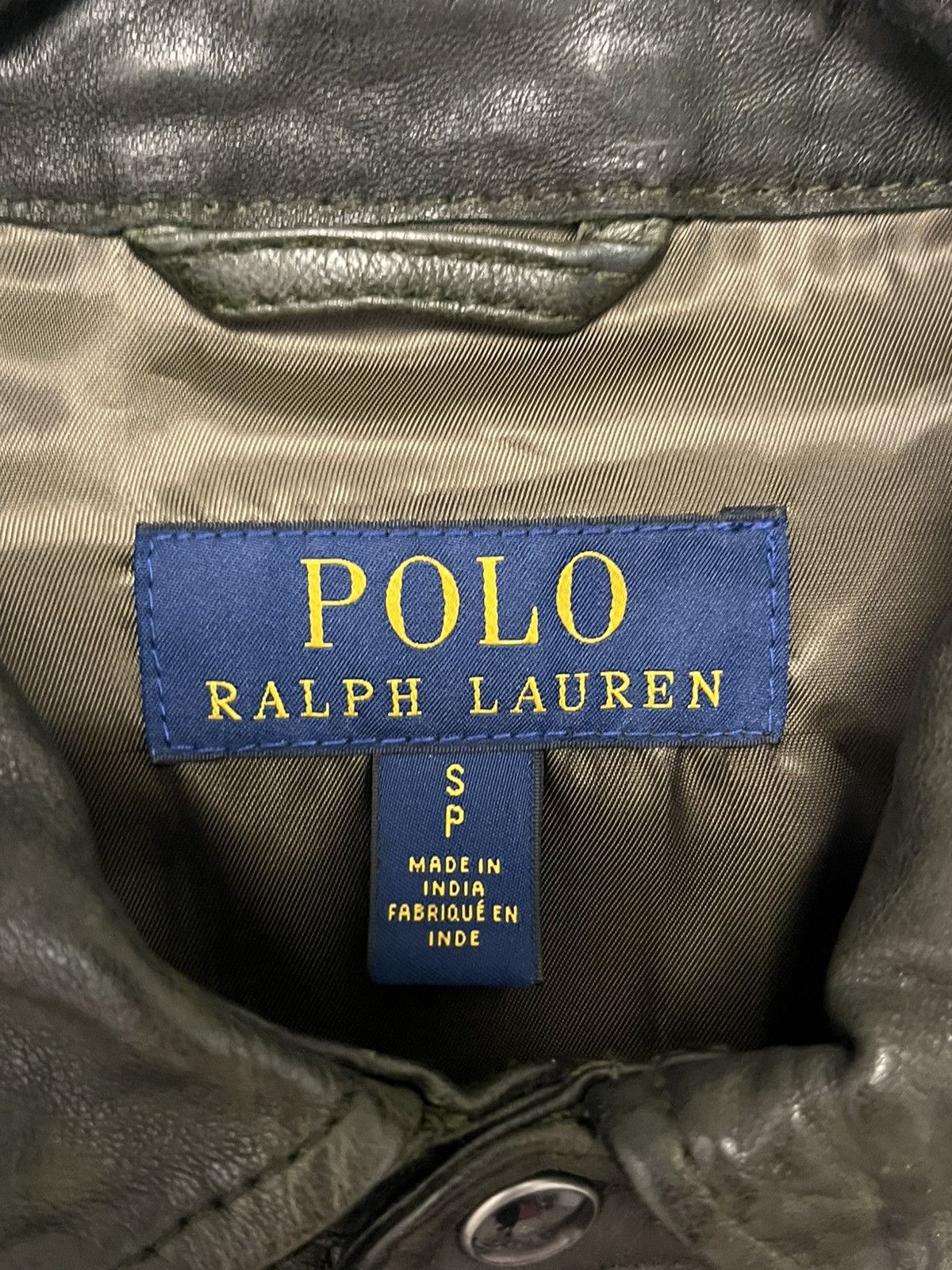 Ralph Lauren Washed Olive Green Leather Shirt Jacket SMALL Size US S / EU 44-46 / 1 - 6 Thumbnail
