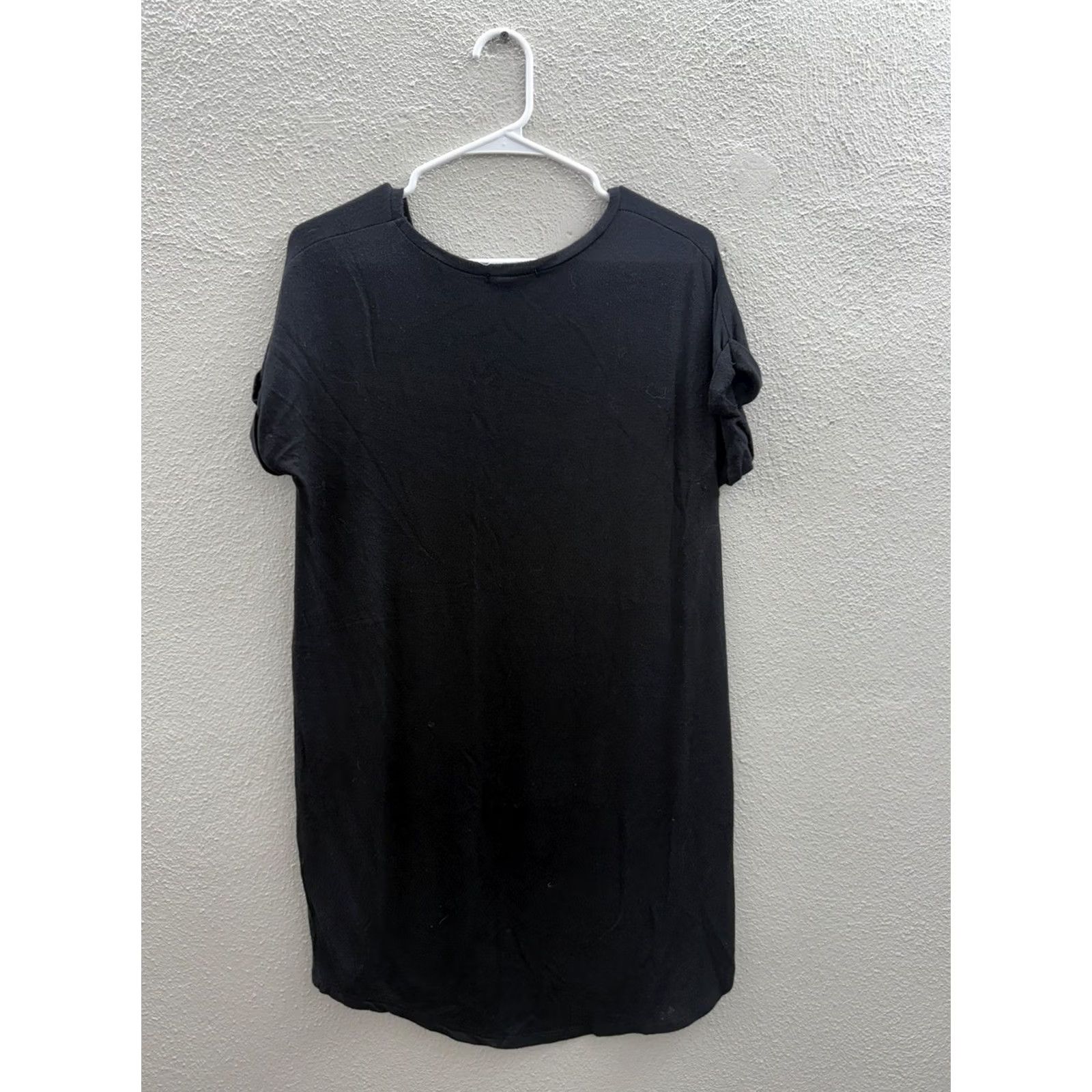 Vintage Antistar Womens Dress Size Medium Black Rolled Short Sleeve V-Neck Dress Shirt Midi Casual Party/Cocktail Travel Womens Size 32" / US 10 / IT 46 - 6 Thumbnail