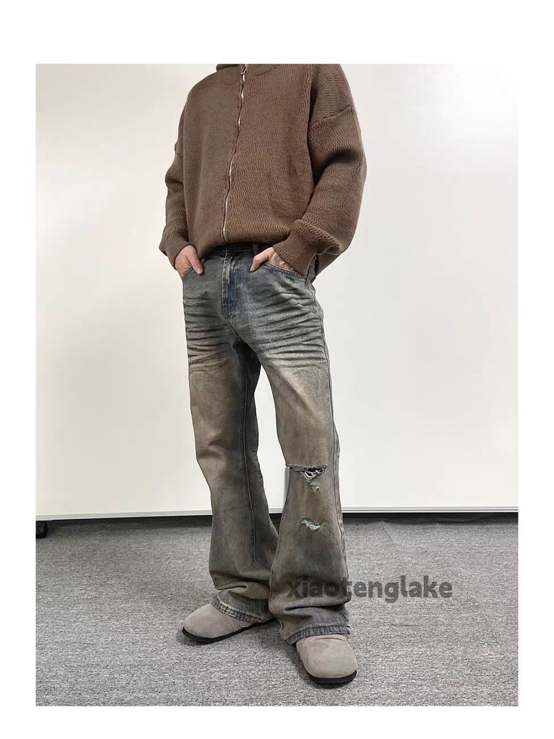 Jean × Vintage washed faded rusty damaged stain punk grunge jeans Size US 32 / EU 48 - 1 Thumbnail