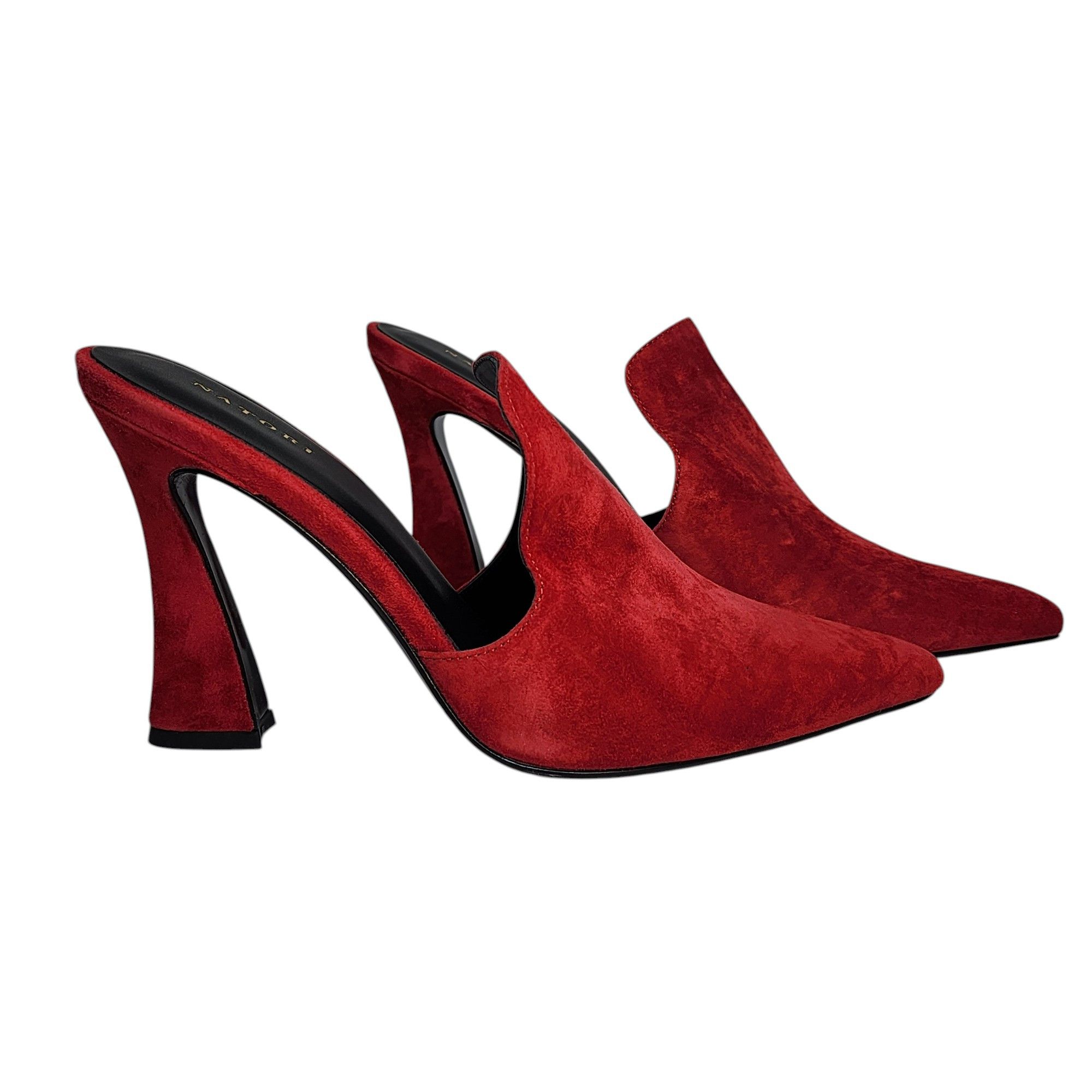 Other Natori Minh Brocade Red Suede Pointed Toe Mules Size US 8.5 / IT 38.5 - 1 Thumbnail