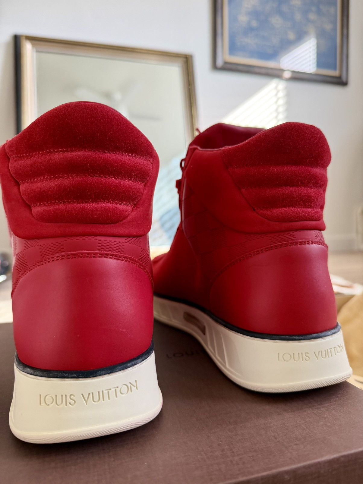 Louis Vuitton Louis Vuitton Street Light High Top Sneaker Red Size US 9 / EU 42 - 4 Thumbnail