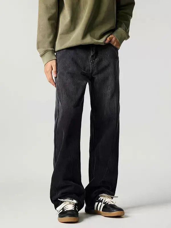 Japanese Brand Vintage Street Washed Faded Loose Casual Black Jeans Size US 36 / EU 52 - 6 Thumbnail