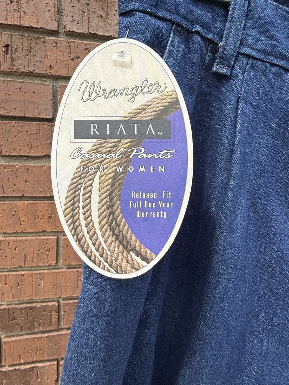 Wrangler VTG Wrangler Riata Dark Denim Pleated Pants Relaxed Jeans Size 29" - 4 Thumbnail