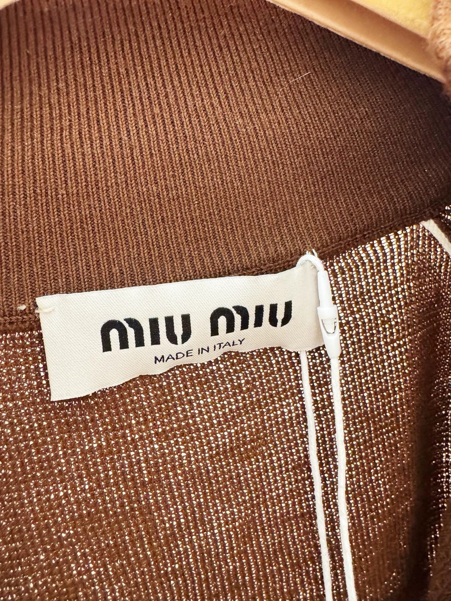 Miu Miu Miu Miu 25fw brown zipper knit cardigan used Size XS / US 0-2 / IT 36-38 - 3 Thumbnail