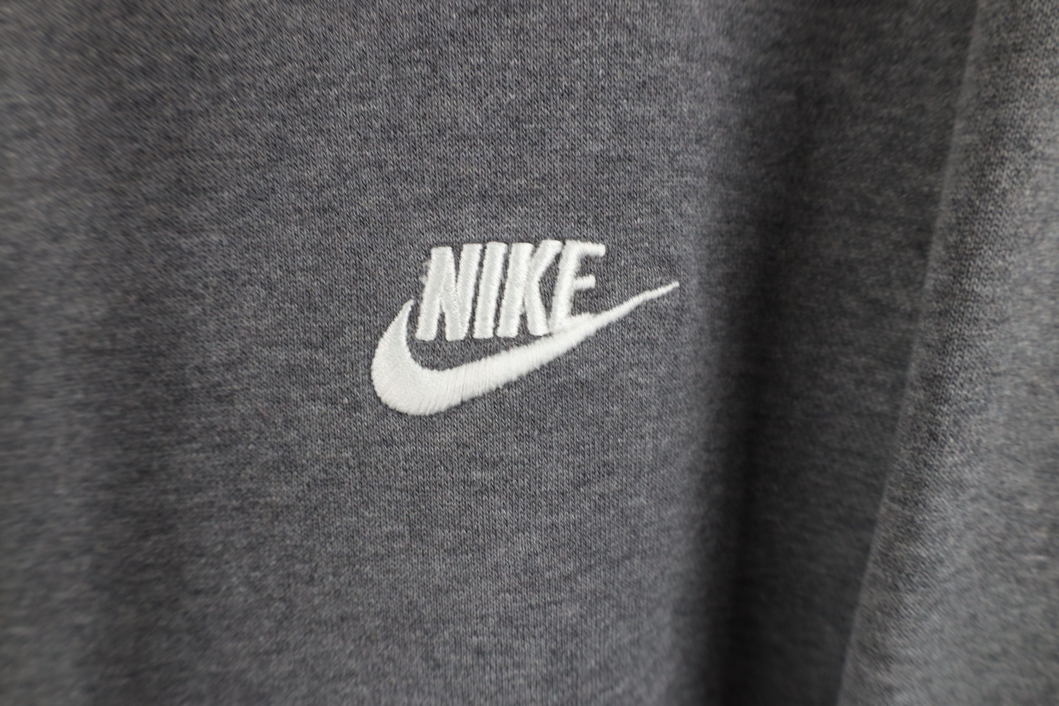 Nike × Vintage Vintage 90s Y2K Nike Travis Scott Mini Swoosh Hoodie Gray Size US L / EU 52-54 / 3 - 4 Thumbnail
