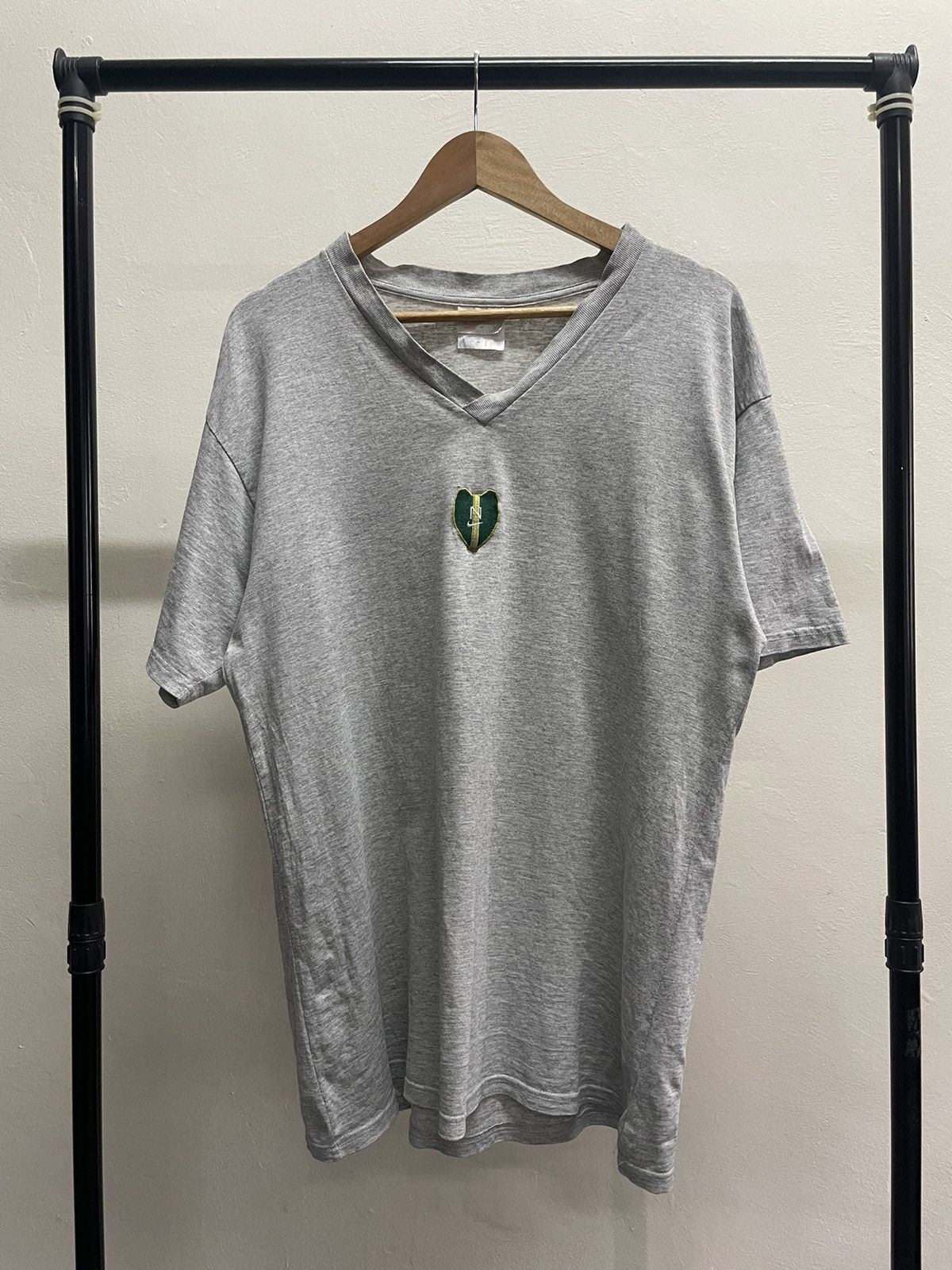 image of NBA x Nike Vintage Nike Center Logo Tee in Grey, Men's (Size Medium)