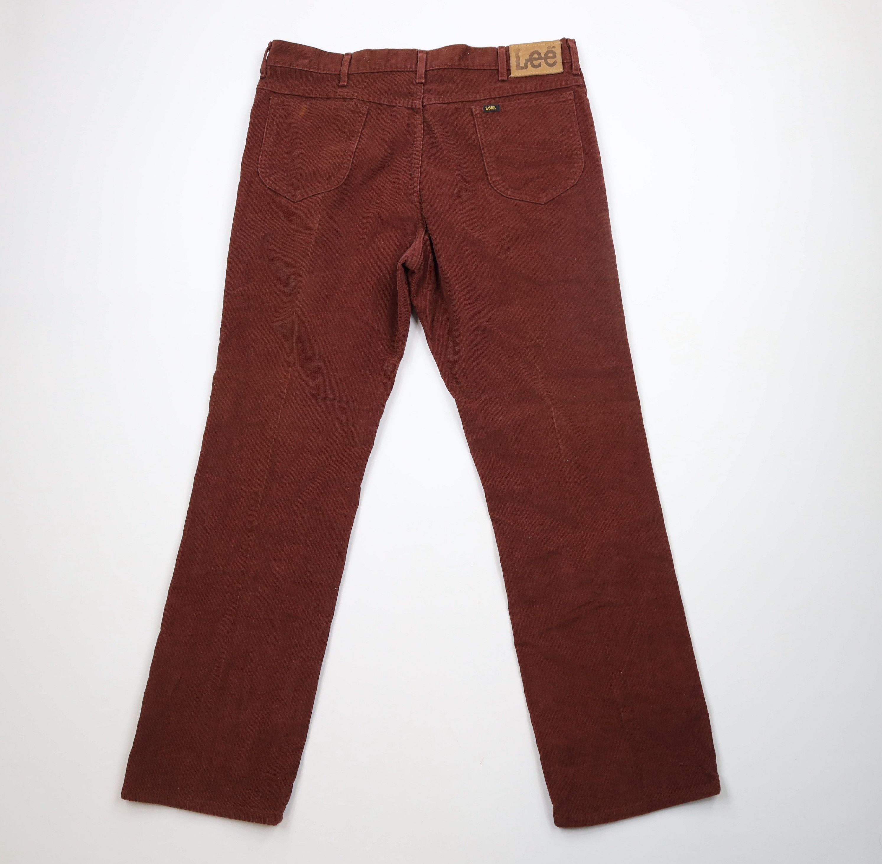 Lee × Vintage Vintage 90s Lee Bootcut Western Corduroy Chino Pants Red USA Size US 38 / EU 54 - 9 Thumbnail