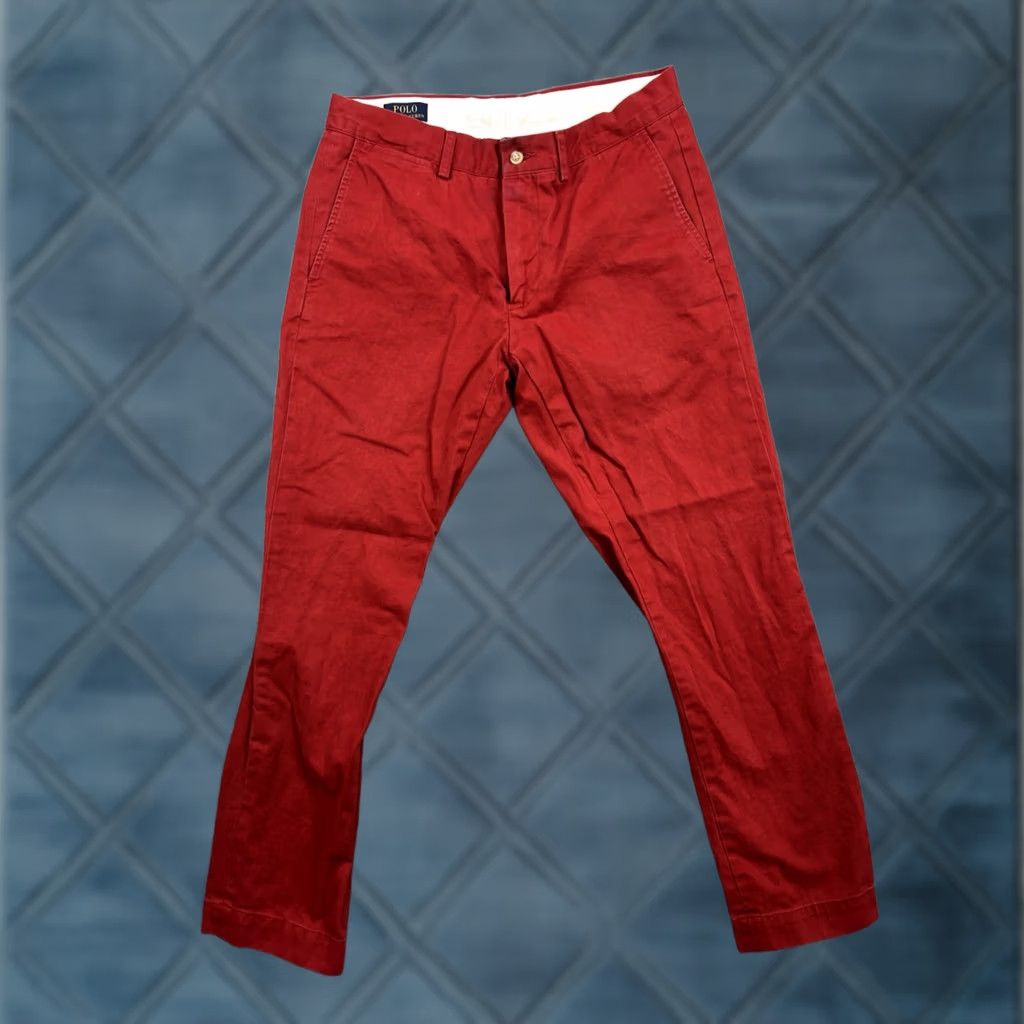 Polo Ralph Lauren Polo Ralph Lauren Pants Men Red Chino Flat Front Twill Casual Size 32x30 Size US XS / EU 42 / 0 - 1 Thumbnail