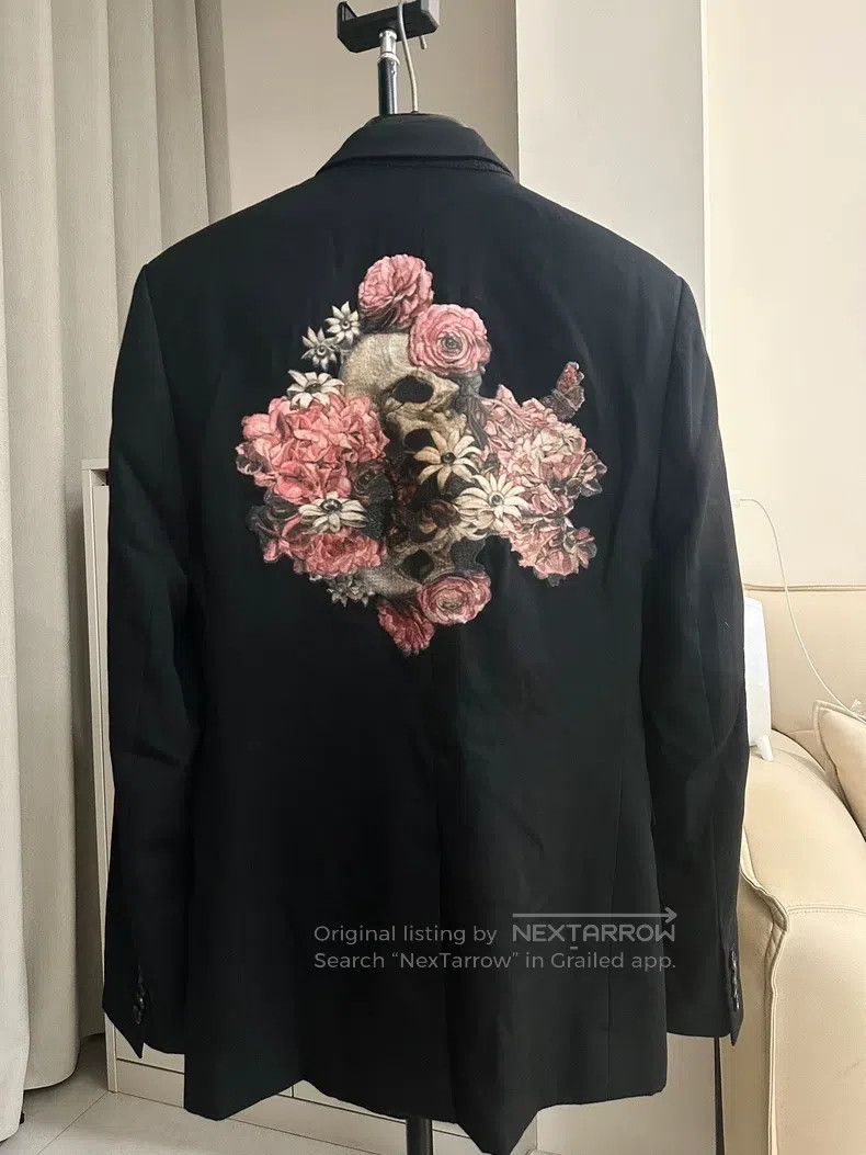 Dior Dior 17ss floral skull black suit Size 46R - 1 Thumbnail