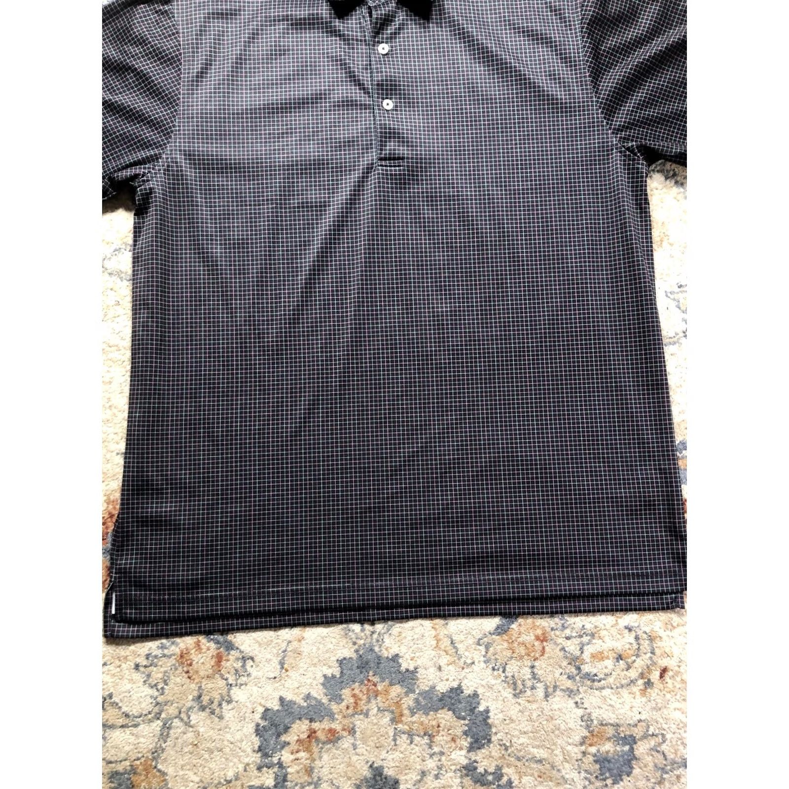 Vintage Donald Ross Polo Shirt Mens L Black Check Golf Performance Short Sleeve Size US L / EU 52-54 / 3 - 5 Thumbnail