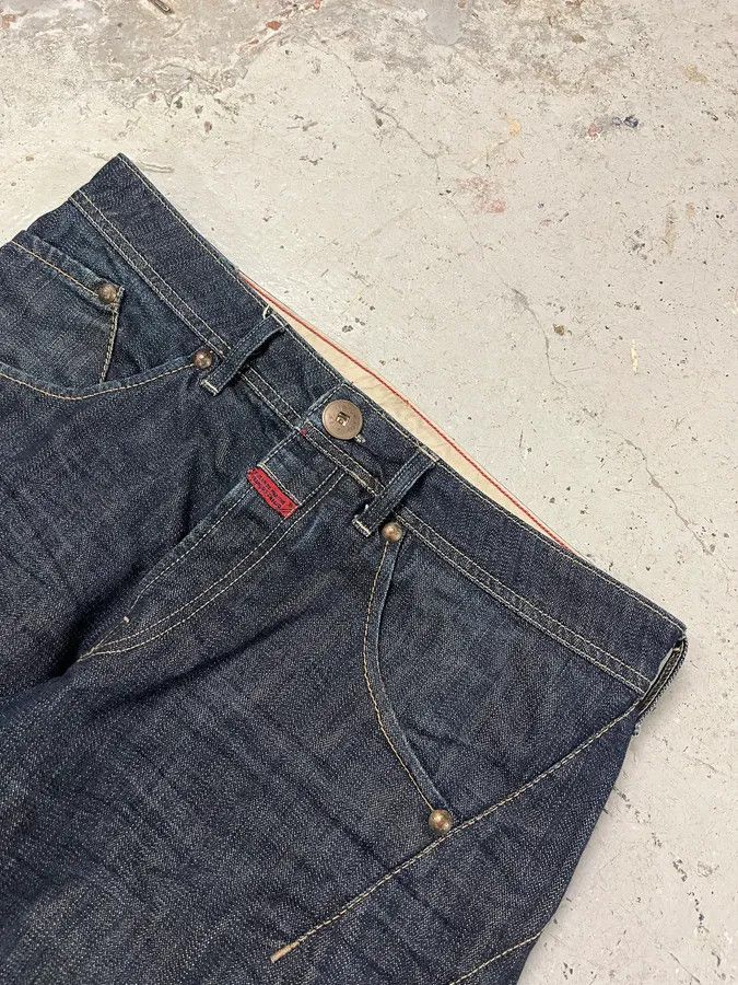 Marithe + Francois Girbaud SS2006 Marithé + François Girbaud Navy Structural Brut Denim Jeans Size US 34 / EU 50 - 8 Thumbnail