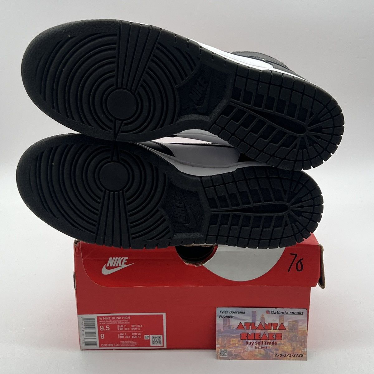 Nike Wmns Nike dunk high black white Size US 9.5 / EU 42-43 - 8 Thumbnail