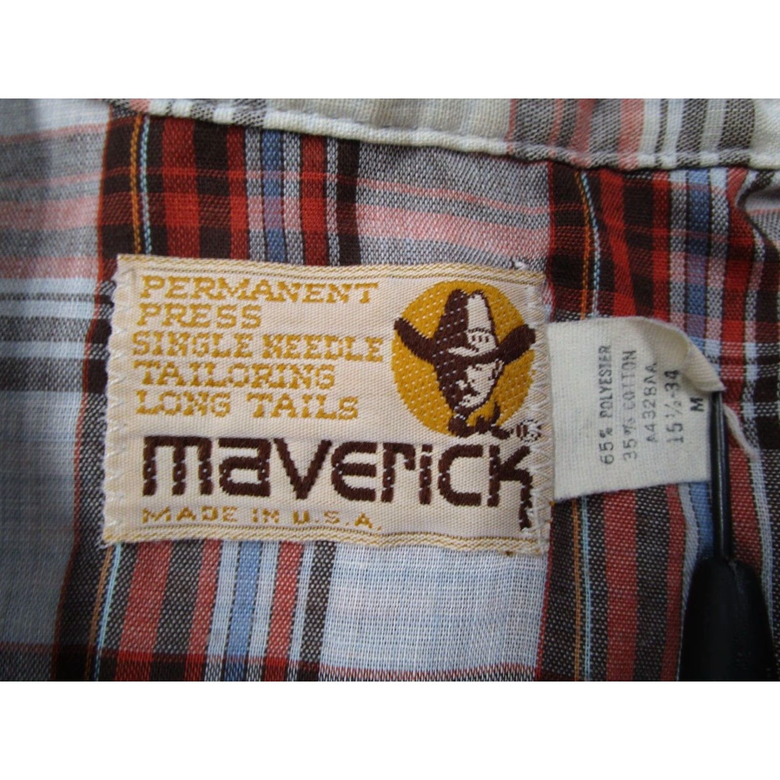 Vintage VINTAGE Maverick Western Shirt Mens Medium Red Check Long Sleeve Button Up Snap Closure Made in USA Size US M / EU 48-50 / 2 - 3 Thumbnail