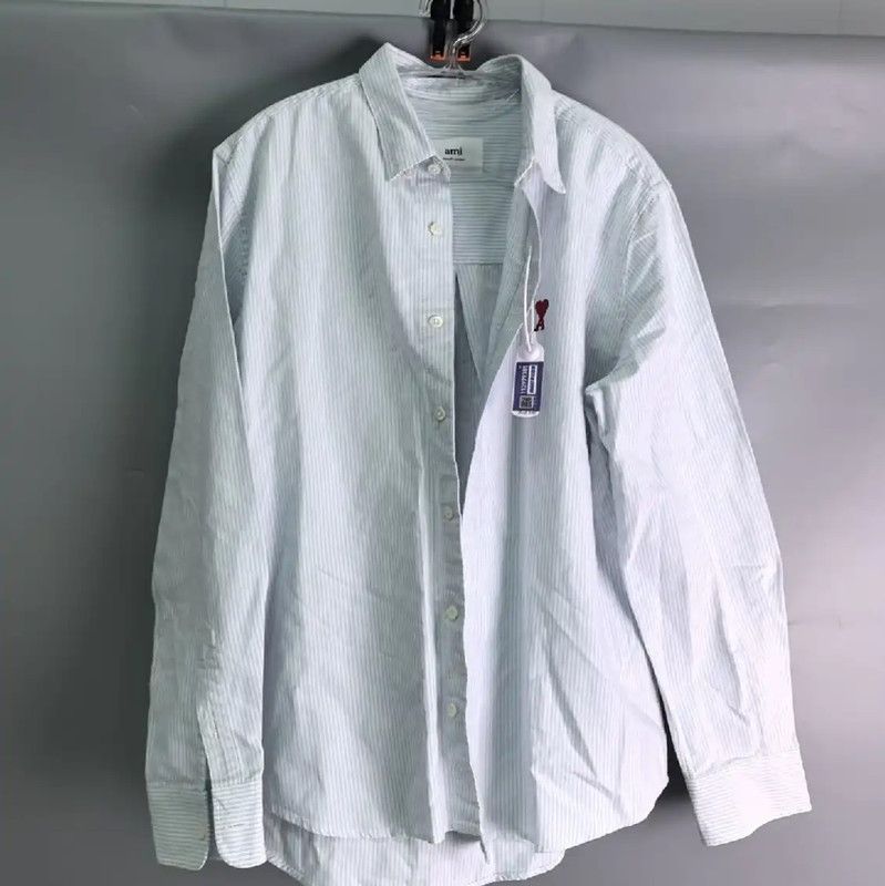 AMI AMI Light Blue Cotton Long Sleeve Shirt for Men 0089 Size US XXL / EU 58 / 5 - 1 Thumbnail