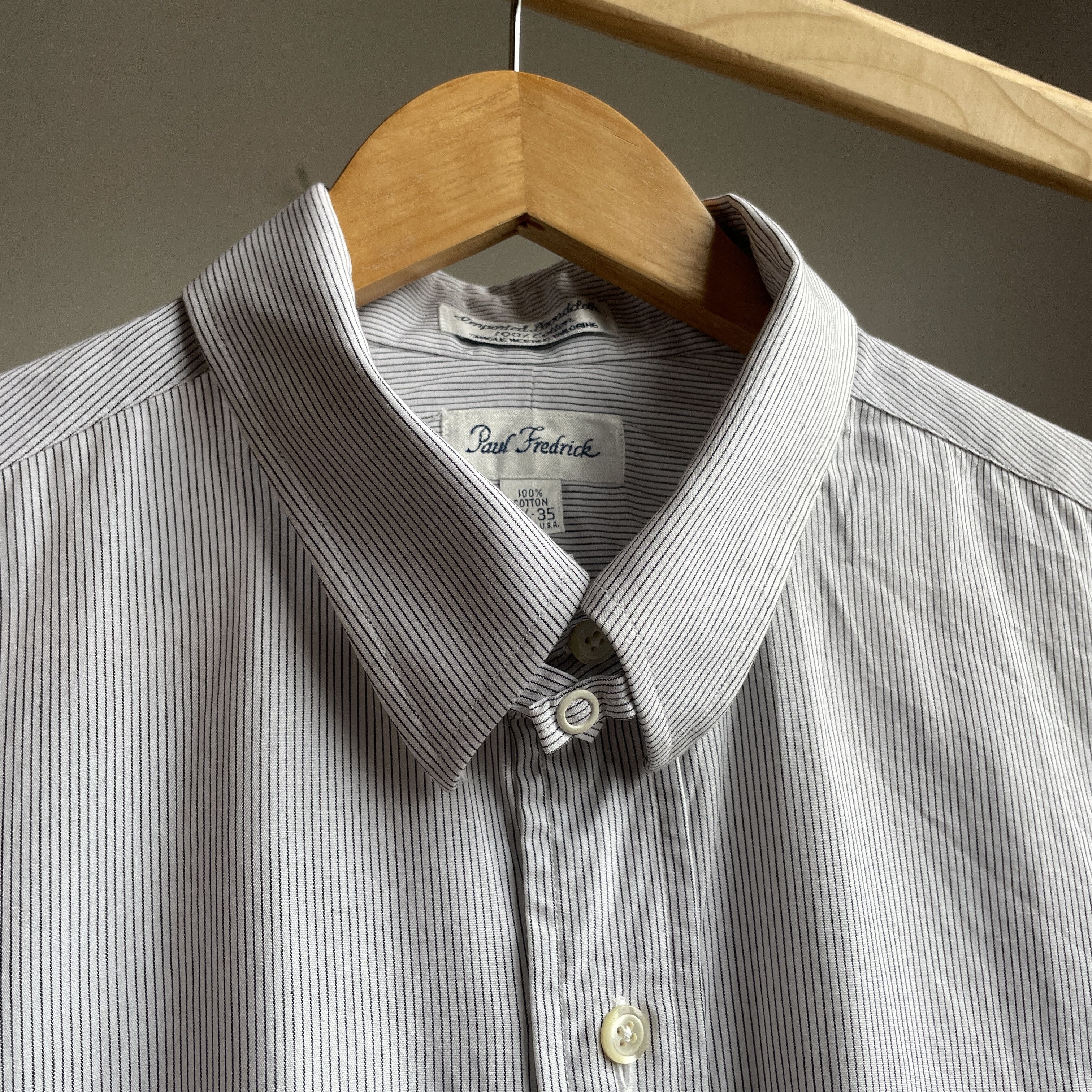 Paul Fredrick Made in USA Striped Dress Shirt Size 35