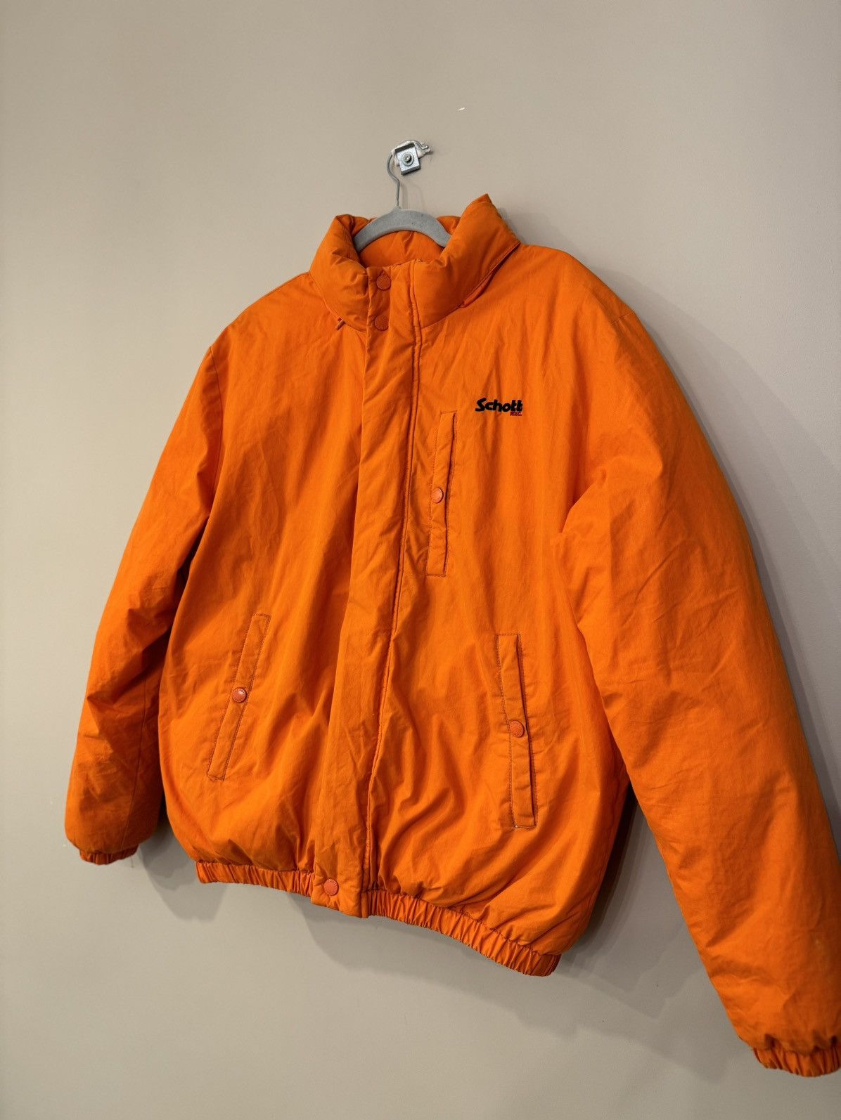 Designer Schott Orange jacket vintage USA retro stylish 00s y2k 90s Size US L / EU 52-54 / 3 - 3 Thumbnail