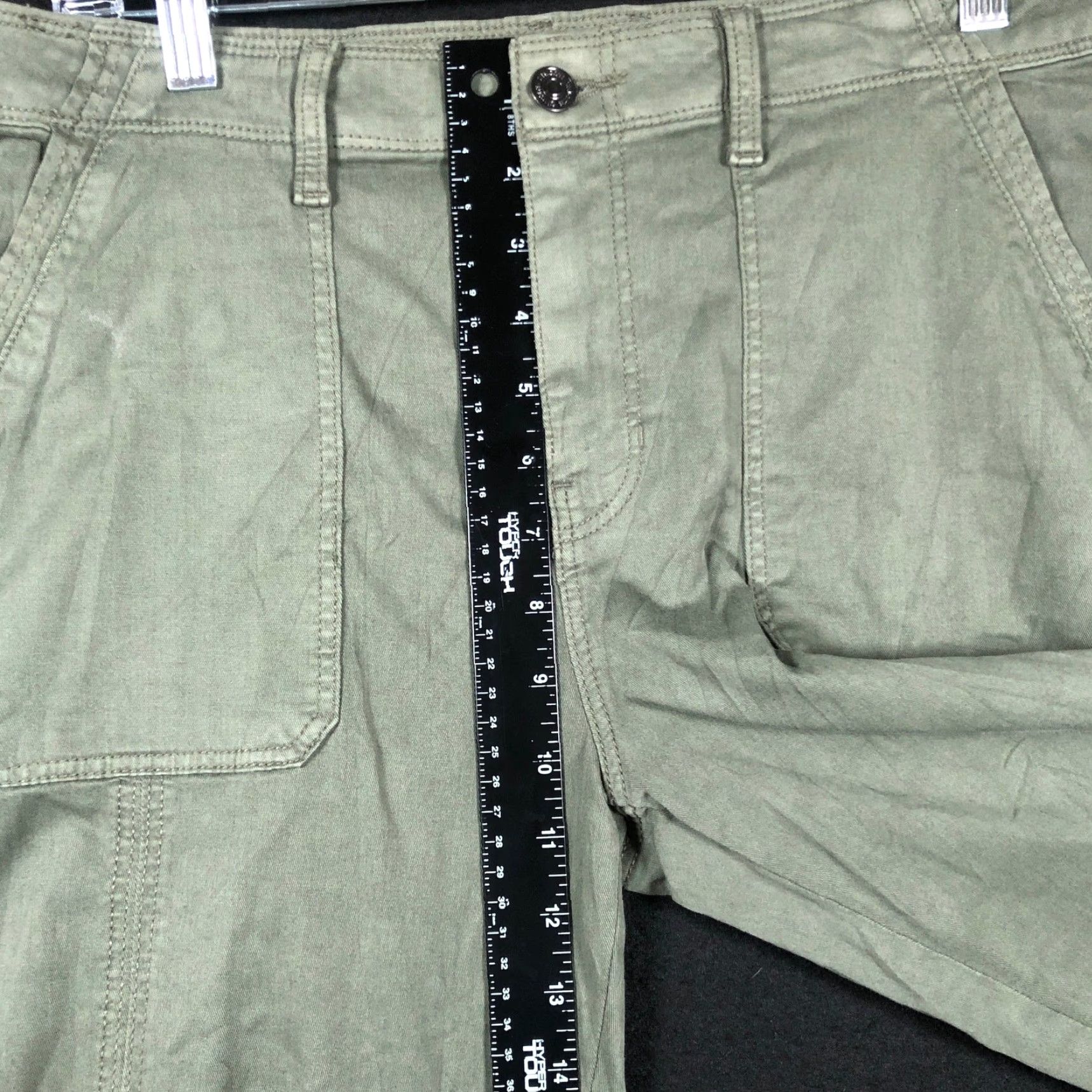 Vintage Chicos Womens Pants Green High Rise Straight Leg Stretch 0.5 (US Size 6) Size 24" / US 00 / IT 34 - 7 Thumbnail