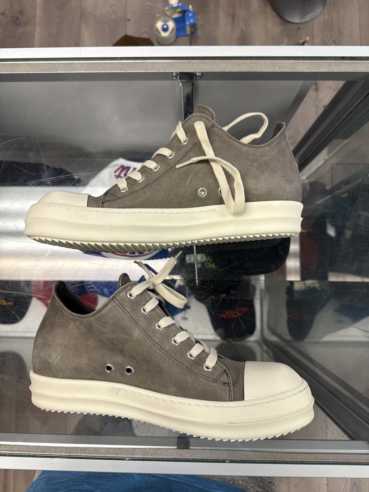 Rick Owens lido canvas low dust milk ramone