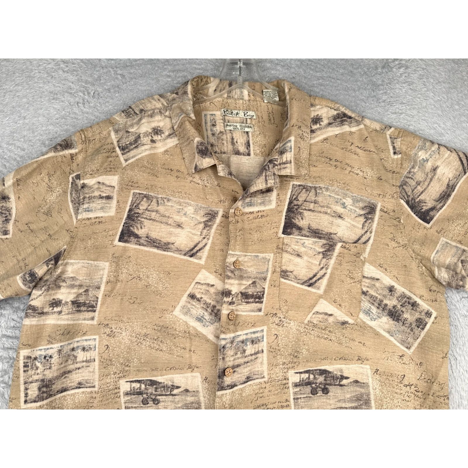 Vintage VINTAGE Batik Bay Shirt Men 2XL Beige Floral Silk Button-Up Hawaiian Resort Vacation Aloha 100% Silk Reads Size US XXL / EU 58 / 5 - 4 Thumbnail