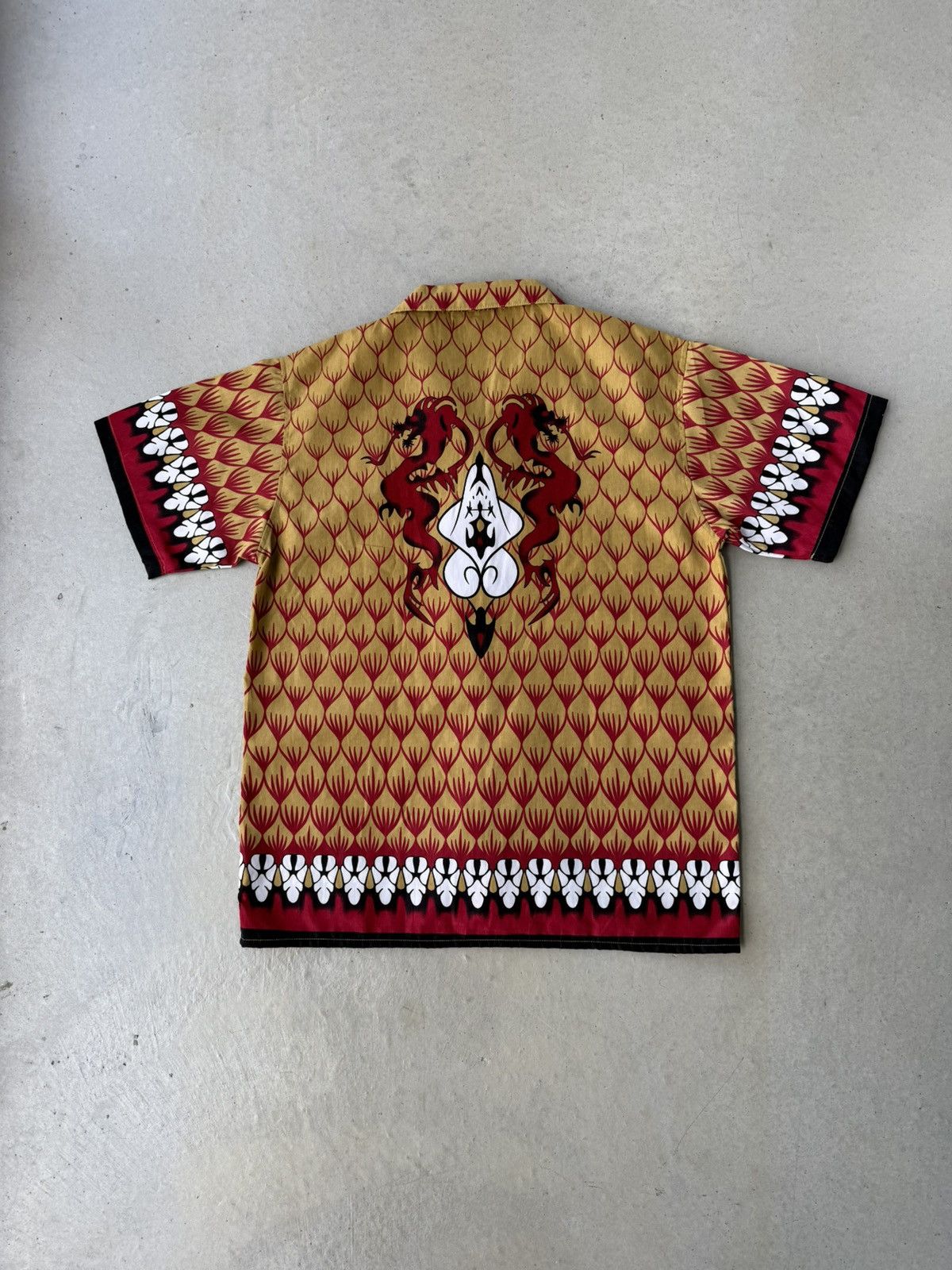 Vintage Vintage Y2K Dragon Short Aop Sleeve Button Up Size US M / EU 48-50 / 2 - 2 Thumbnail