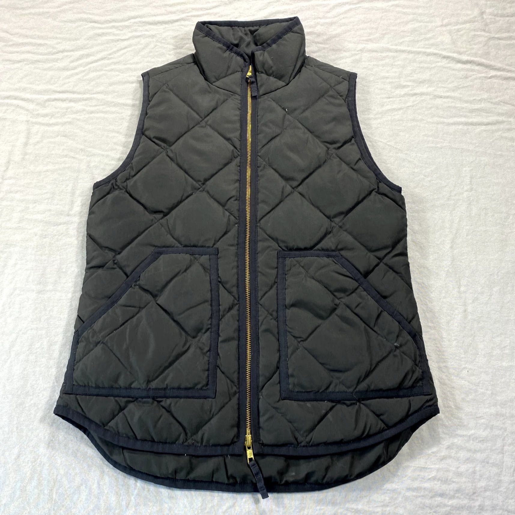 J.Crew J.CREW Vest Womens XXS Black Down Fill Puffer Jacket Full Zip Pockets Quilted Size XXS / US 00 / IT 34 - 2 Thumbnail